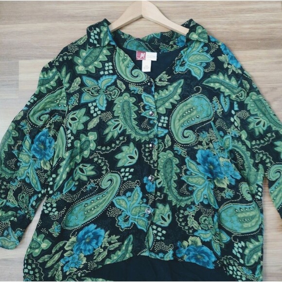 JM Collection Top Womens 16 Lined Flowy Boho Blouse Free Shipping - Picture 7 of 12